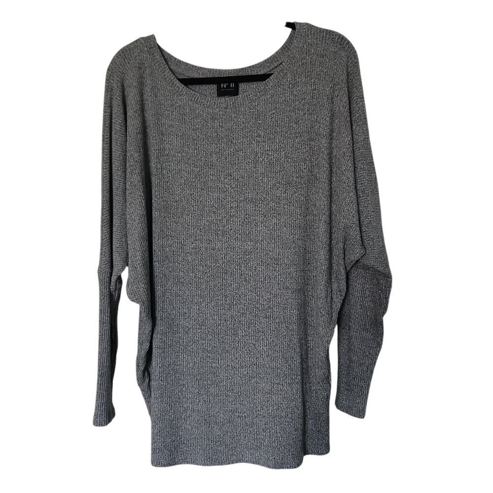 No 11 Los Angeles Womens Tunic Sweater Bat Wing Sleeve Ribbed Y2K Size XL